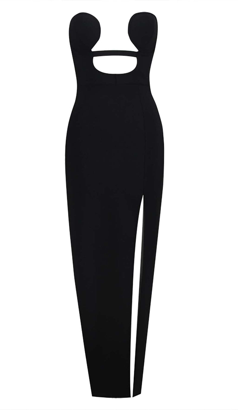 CUT-OUT BODYCON MAXI DRESS IN BLACK DRESS STYLE OF CB 