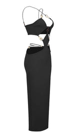 CUTOUT CHAIN MAXI DRESS IN BLACK DRESS STYLE OF CB 