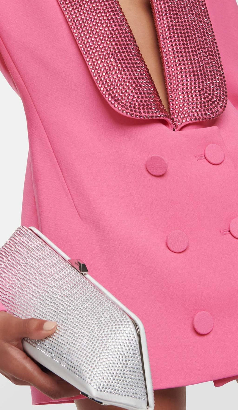 CUTOUT CRYSTAL-EMBELLISHED MINI DRESS IN PINK DRESS STYLE OF CB 