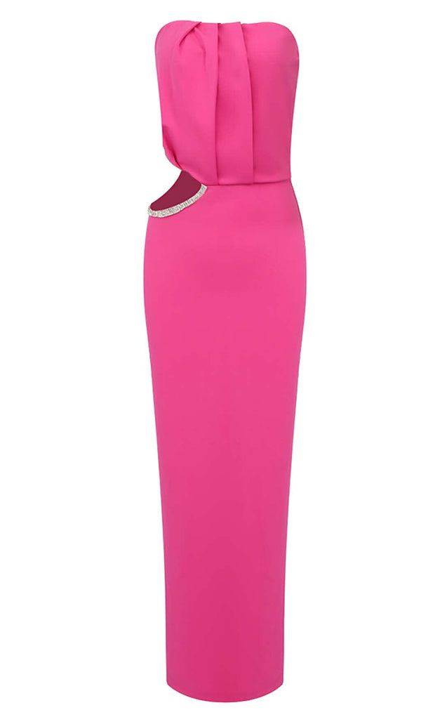 CUTOUT STRAPLESS MAXI DRESS IN PINK DRESS STYLE OF CB 