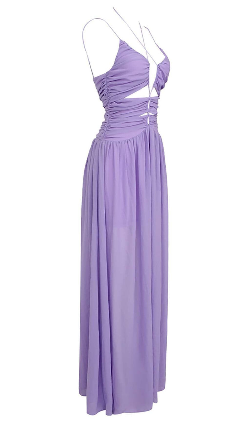 CUTOUT TULLE MAXI DRESS IN LIGHT PURPLE DRESS styleofcb 