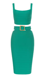 CUT OUT TWO-PIECE MIDI DRESS IN JADE DRESS STYLE OF CB 