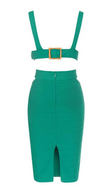 CUT OUT TWO-PIECE MIDI DRESS IN JADE DRESS STYLE OF CB 