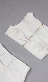CUTOUT TWO PIECES SUIT IN WHITE DRESS STYLE OF CB 