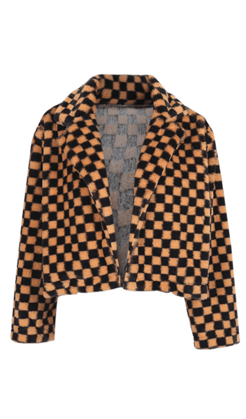 Checkerboard plaid jacket. styleofcb 