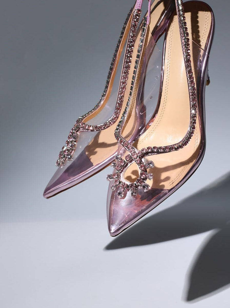 CRYSTAL CUTOUT EMBELLISHED PUMPS IN PINK Shoes styleofcb 