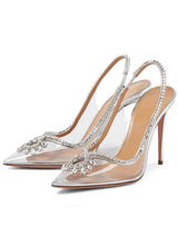CRYSTAL CUTOUT EMBELLISHED PUMPS IN SILVER Shoes styleofcb 