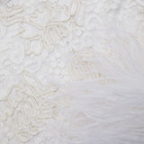 CREAM CORD LACE FEATHER TOP