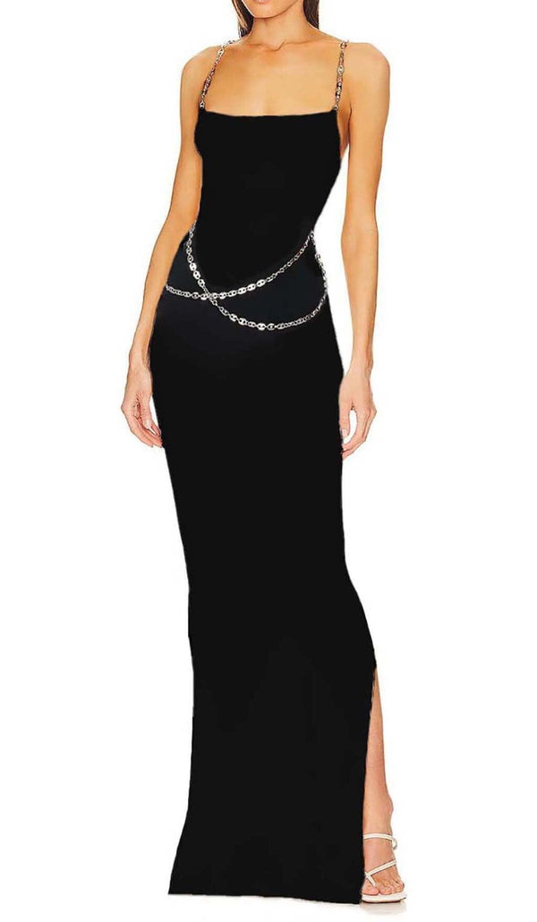 Crystal STRAPPY BANDAGE MAXI DRESS IN BLACK DRESS sis label 