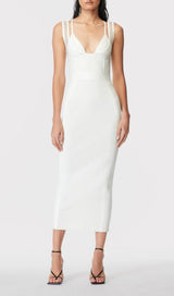 DEEP V MAXI DRESS IN WHITE Dresses styleofcb 