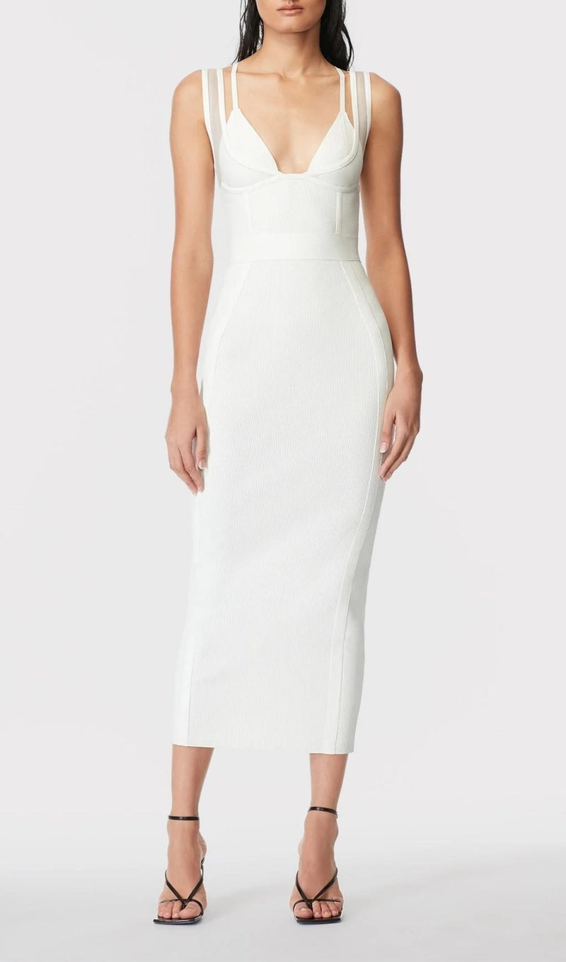DEEP V MAXI DRESS IN WHITE Dresses styleofcb 