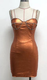 DIAMOND LASER MINI DRESS Dresses styleofcb XS ORANGE 