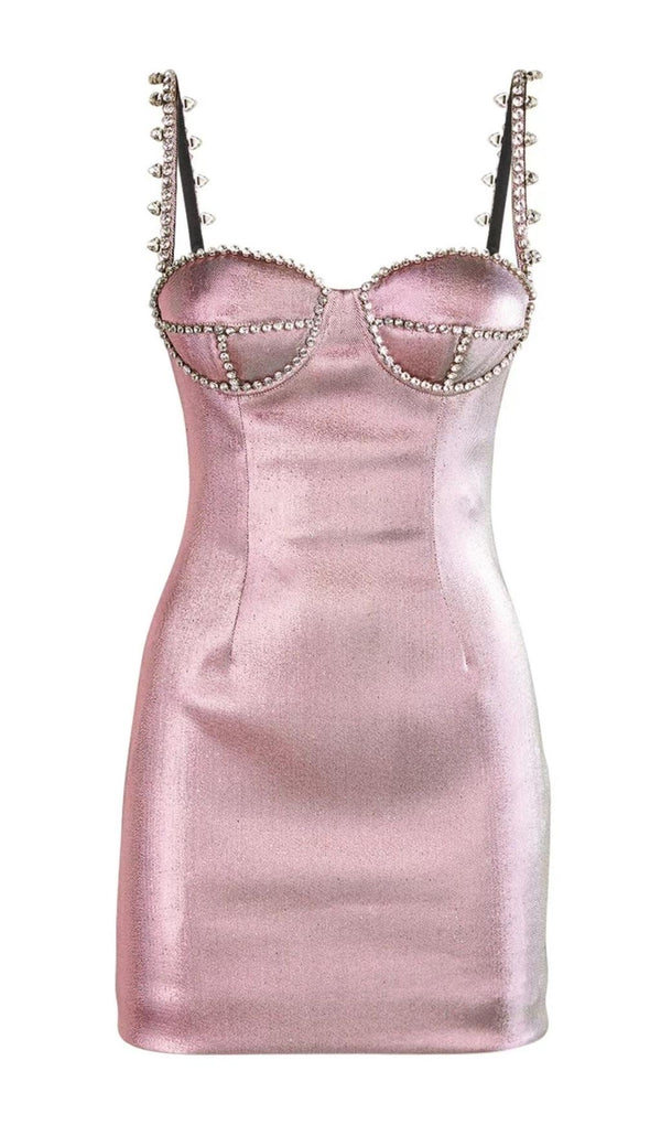 DIAMOND LASER MINI DRESS Dresses styleofcb XS PINK 