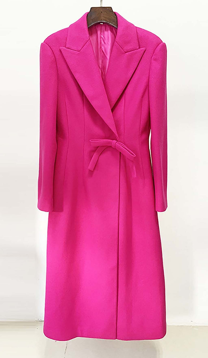 DOUBLE WOOL BLEND LONG COAT IN PINK DRESS STYLE OF CB 