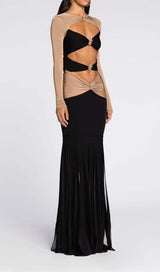 EMBELLISHED CUTOUT MAXI DRESS IN SEMI DRESS STYLE OF CB 