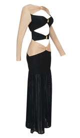 EMBELLISHED CUTOUT MAXI DRESS IN SEMI DRESS STYLE OF CB 