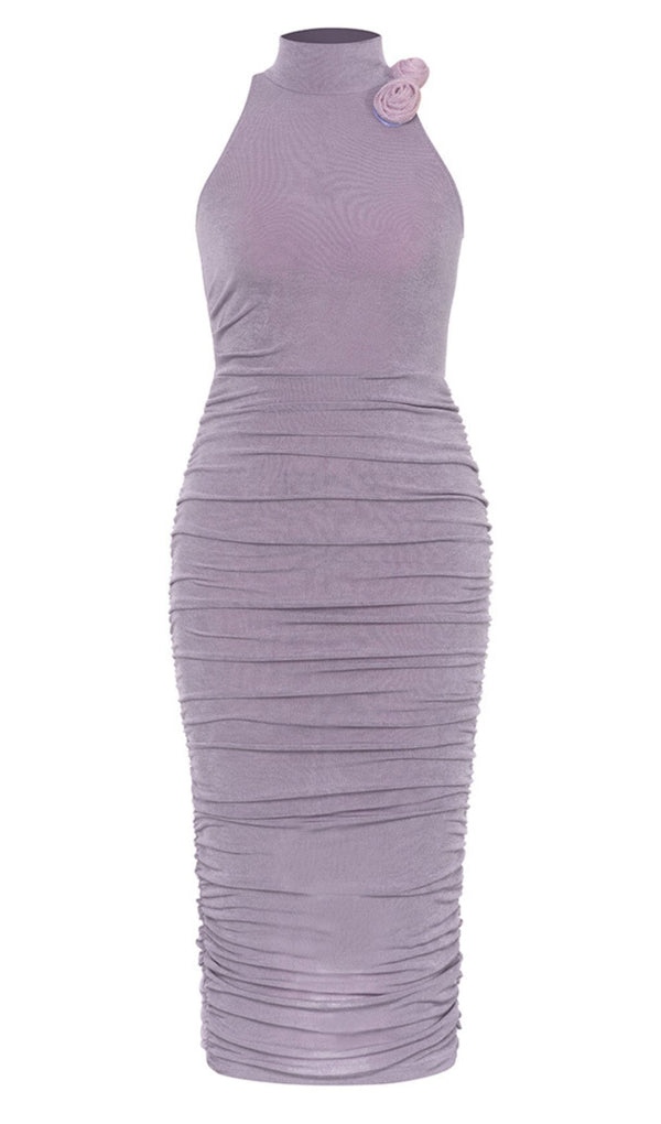 EMBELLISHED BANDAGE MIDI DRESS IN LAVENDER DRESS STYLE OF CB 