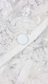 EMBROIDERED LACE MESH JACKET SUIT IN WHITE DRESS STYLE OF CB 