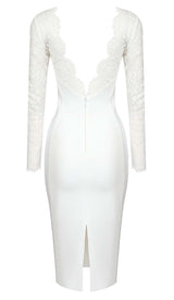 EMBROIDERED LACE MIDI DRESS IN WHITE DRESS STYLE OF CB 