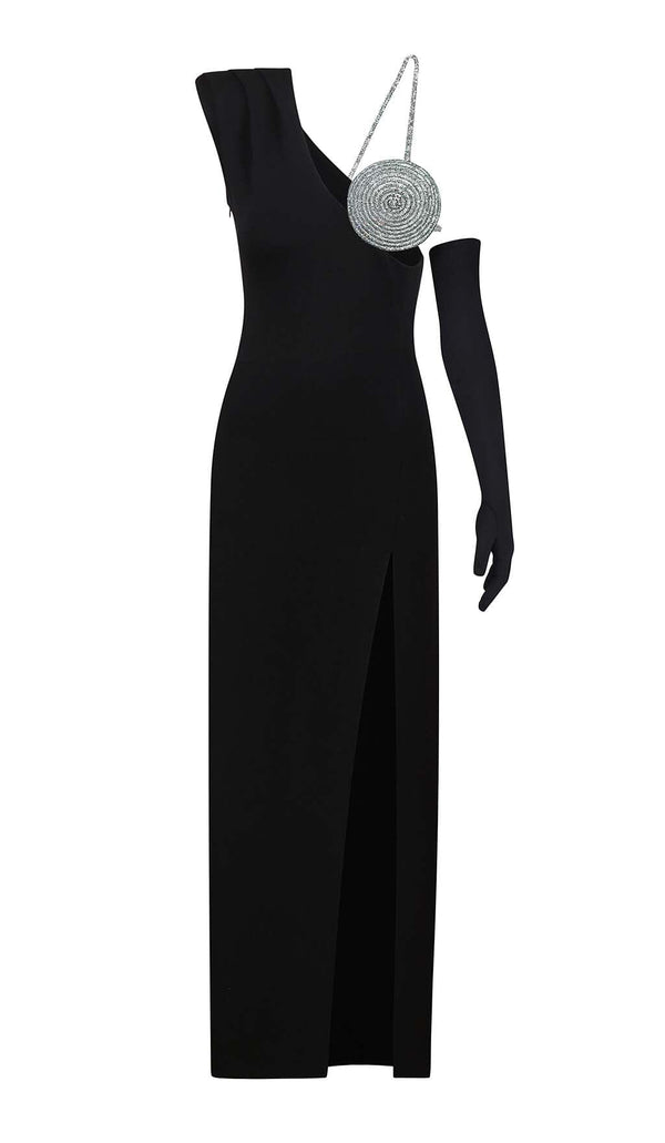 EXCLUSIVECM ASYMMETRIC HIGH-LOW DRESS IN BLACK DRESS STYLE OF CB 