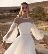 PUFFY SLEEVES WEDDING GOWN IN WHITE MAXI BANDAGE DRESSES & GOWNS styleofcb 