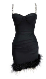 FEATHER STRAPPY MINI DRESS DRESS STYLE OF CB 