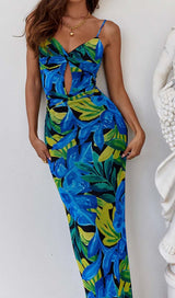 FLORAL BACKLESS MAXI DRESS IN BLUE DRESS STYLE OF CB 