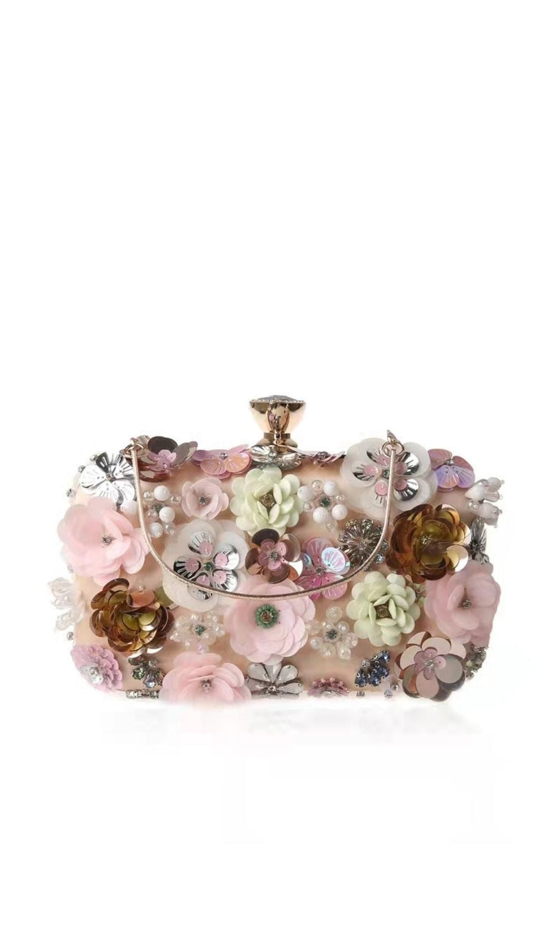 FLORAL ENBROIDERY CLUTCH - PINK styleofcb 