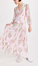 FLORAL PRINT MIDI DRESS IN PINK DRESS STYLE OF CB 