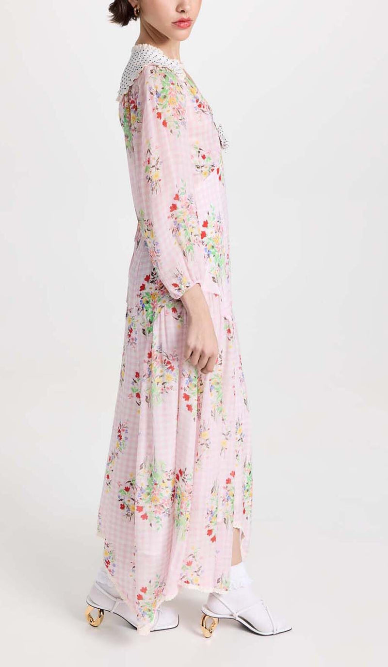 FLORAL PRINT MIDI DRESS IN PINK DRESS STYLE OF CB 