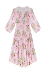 FLORAL PRINT MIDI DRESS IN PINK DRESS STYLE OF CB 