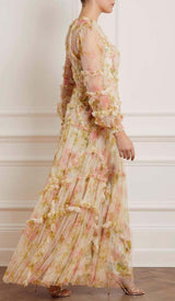 FLORAL-PRINT RUFFLED MAXI DRESS DRESS STYLE OF CB 