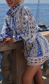 FLORAL PRINTED LONG SLEEVE MIDI DRESS DRESS STYLE OF CB 