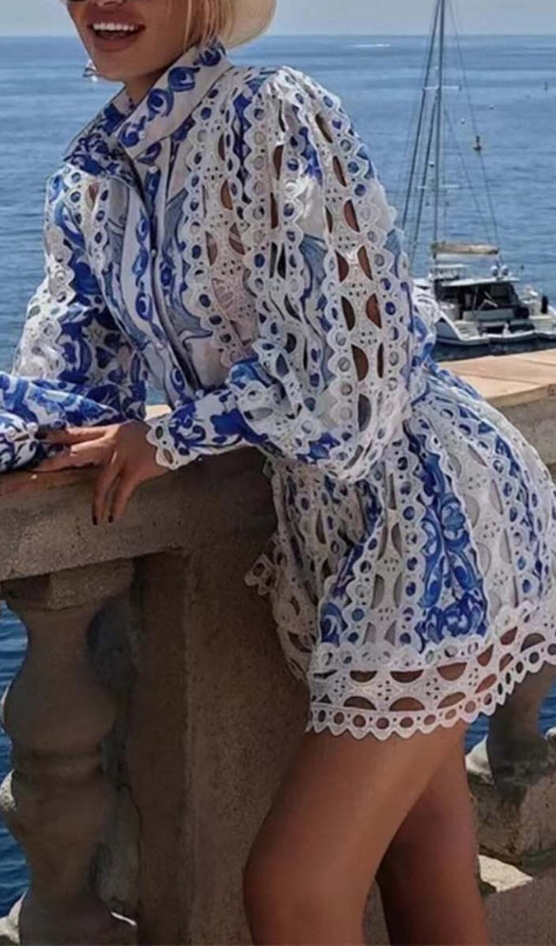 FLORAL PRINTED LONG SLEEVE MIDI DRESS DRESS STYLE OF CB 