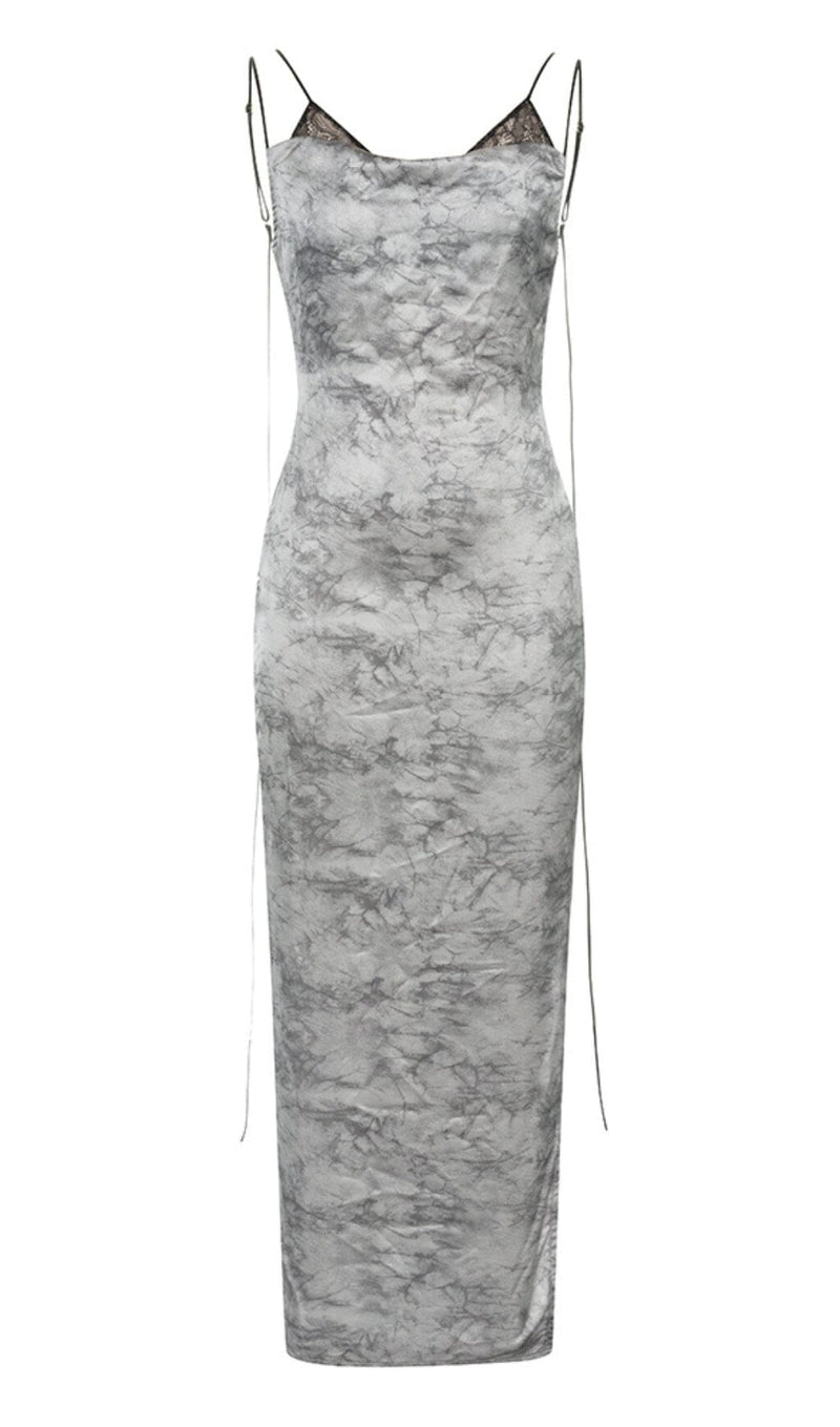 FLORAL BACKLESS MIDI DRESS IN GREY DRESS STYLE OF CB 