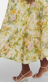 FLORAL LINEN AND SILK MIDI DRESS DRESS STYLE OF CB 