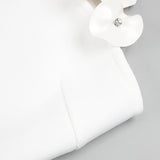 FLOWER-EMBELLISHED MIDI DRESS IN WHITE DRESS sis label 