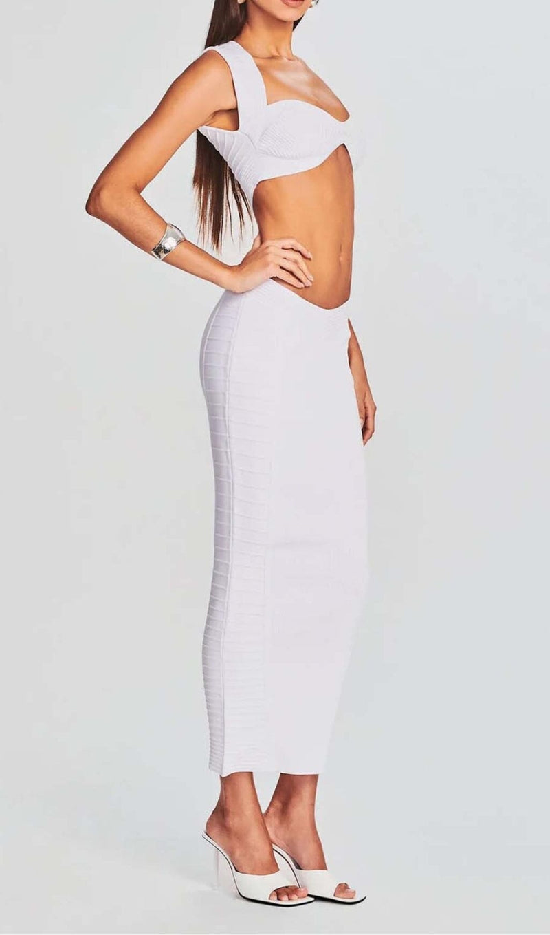 FRONT CUT-OUT BANDAGE TWO-PIECE IN IVORY styleofcb 