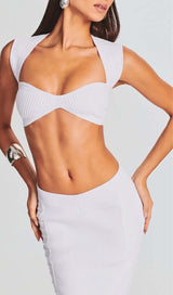 FRONT CUT-OUT BANDAGE TWO-PIECE IN IVORY styleofcb 