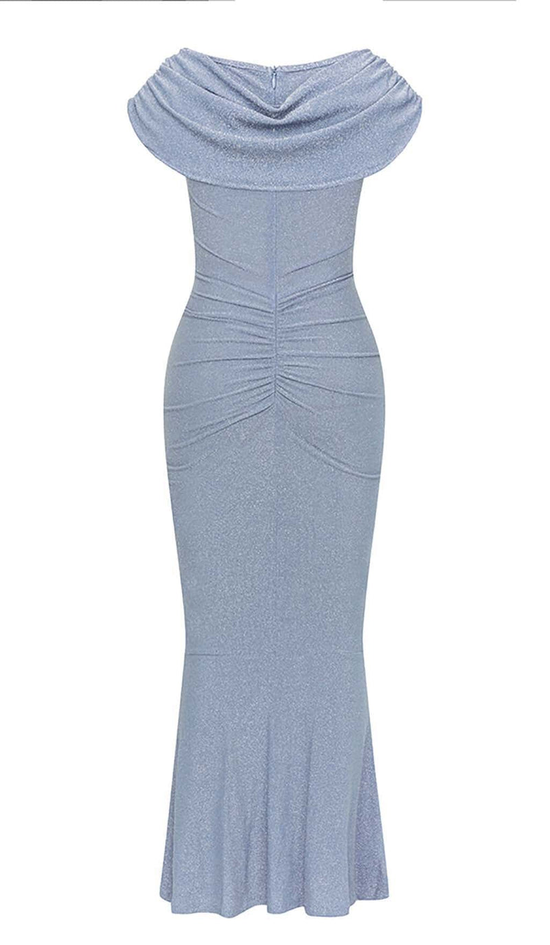 FRONT DRAPED MERMAID DRESS IN BLUE DRESS STYLE OF CB 