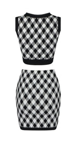 Geometric pattern skirt suit styleofcb 