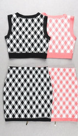 Geometric pattern skirt suit styleofcb 