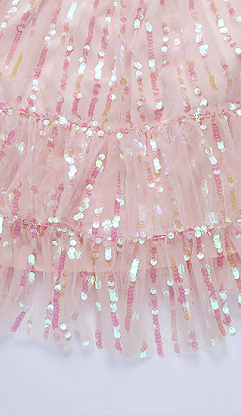 HALTER SEQUINS MINI DRESS IN PINK DRESS STYLE OF CB 