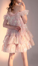 HALTER SEQUINS MINI DRESS IN PINK DRESS STYLE OF CB 