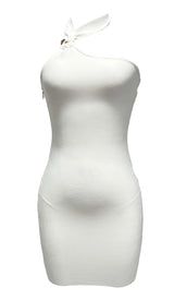 HALTER OFF -SHOULDER MINI DRESS IN WHITE DRESS STYLE OF CB 