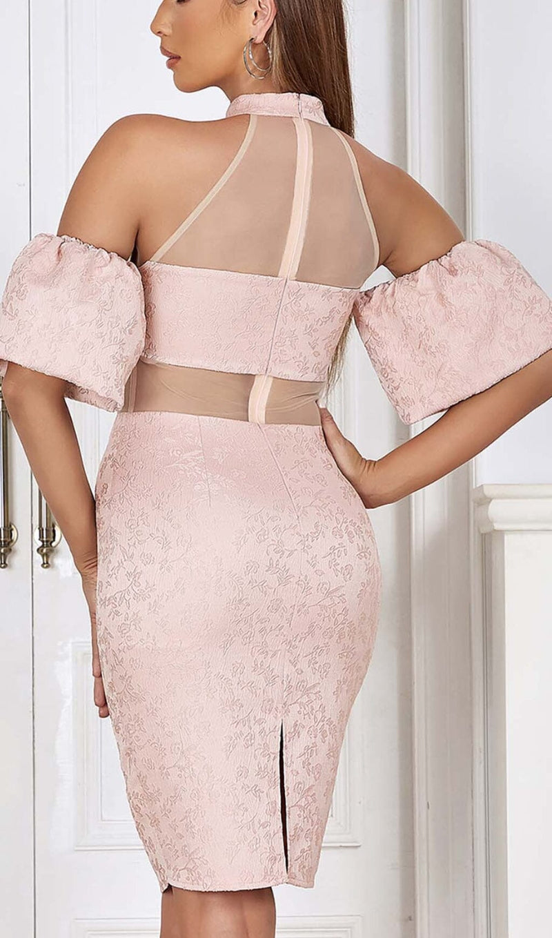 HALTER PUFF MINI DRESS IN PINK DRESS STYLE OF CB 