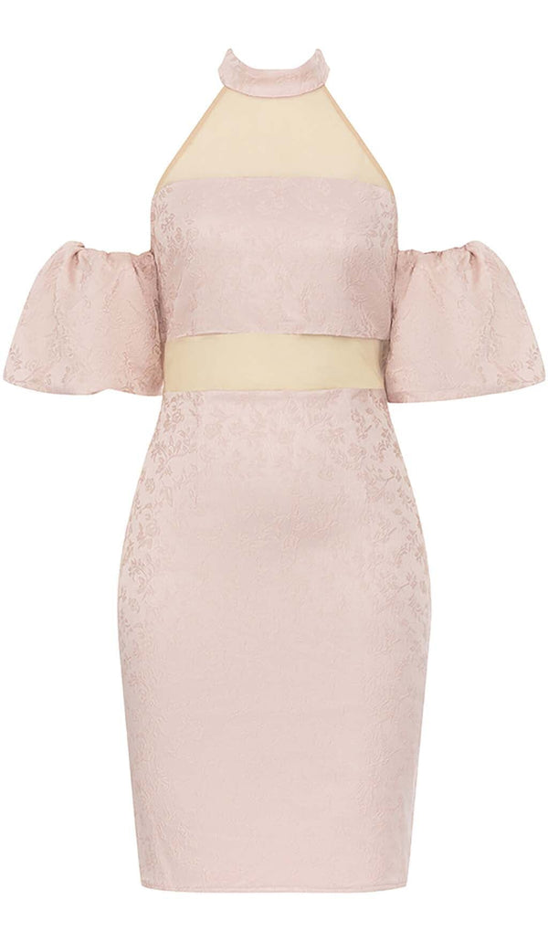 HALTER PUFF MINI DRESS IN PINK DRESS STYLE OF CB 