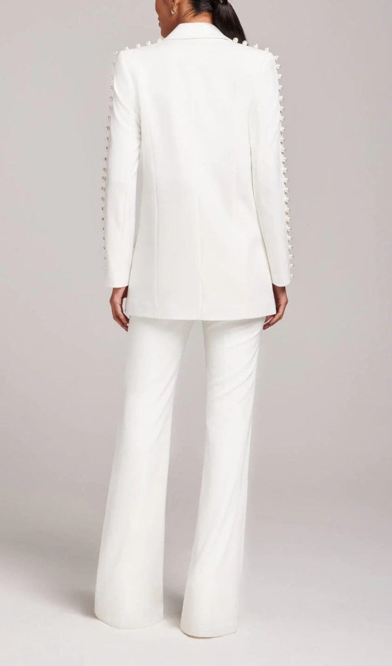 PEARL-DECORATED SUIT IN WHITE styleofcb 
