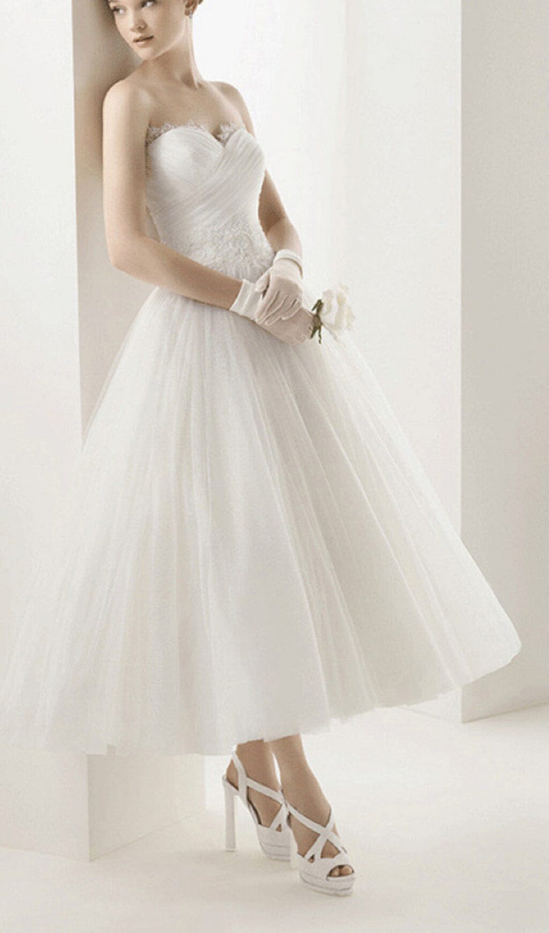 BANDEAU SHORT WEDDING DRESS IN WHITE styleofcb 