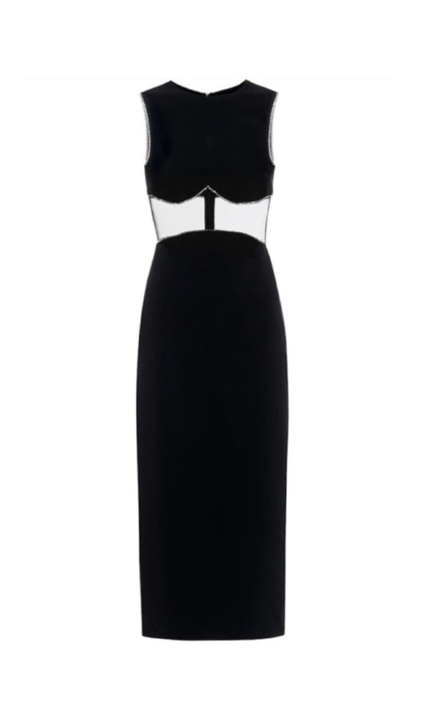 OPEN-WAISTED STITCHED BUTTOCK DRESS IN BLACK styleofcb 